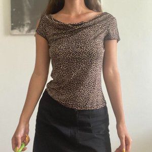 y2k cheetah print top